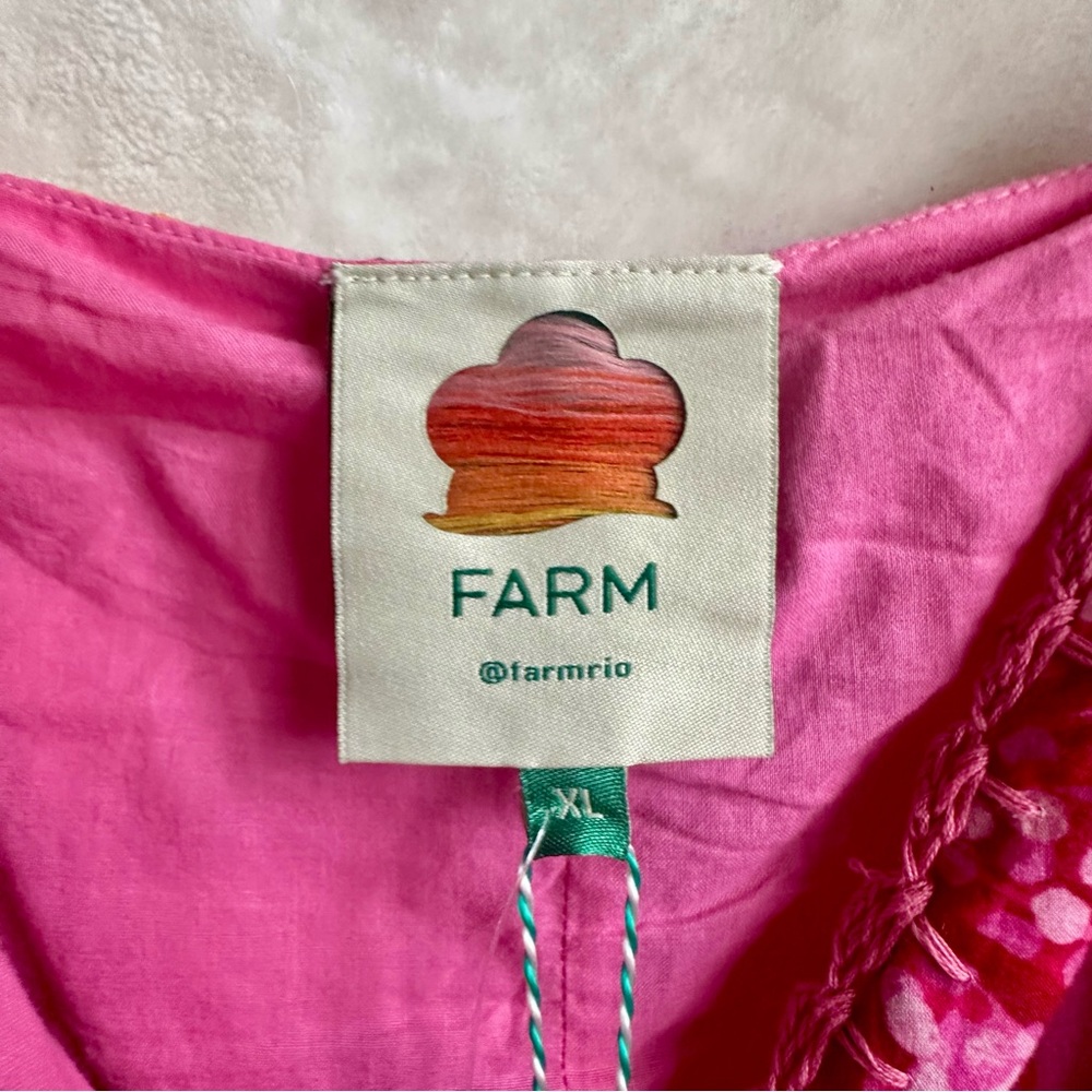 FARM Rio Pink & Orange Tropical Tiered Maxi Dress - Picture 8 of 12